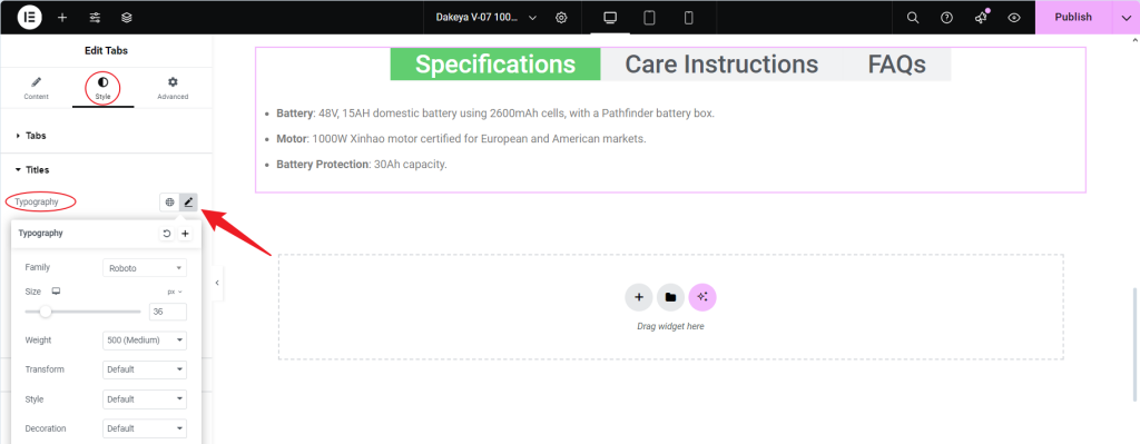使用 Elementor Pro 中的自定义选项卡增强 WooCommerce 产品页面：分步指南-13