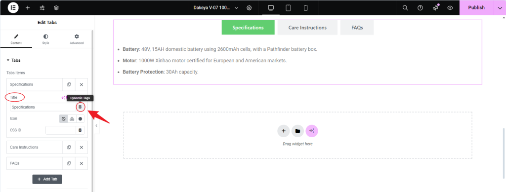 使用 Elementor Pro 中的自定义选项卡增强 WooCommerce 产品页面：分步指南-10