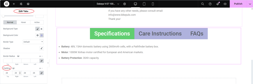 使用 Elementor Pro 中的自定义选项卡增强 WooCommerce 产品页面：分步指南-15