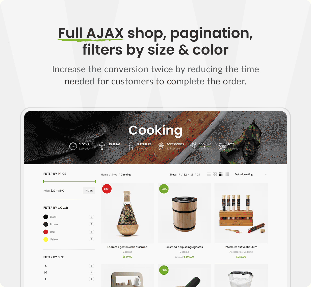 WoodMart v8.0 - 响应式 WooCommerce 主题 WordPress 主题 跨境电商独立站商城模板时尚电子产品、数码产品、时装店、家具店、装饰品、手表、化妆品、运动鞋子、家居产品行业购物网站WooСommerce主题-3